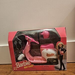 Vintage Barbie Pink and White Scooter Set